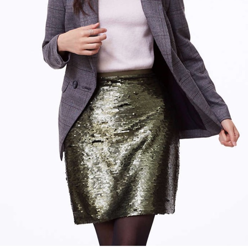 Matte green sequin skirt